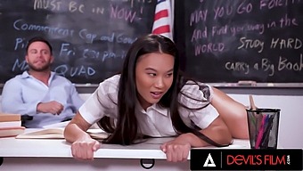 Asian Student Gets Her Pussy Pounded By Her Teacher'S Big Dick