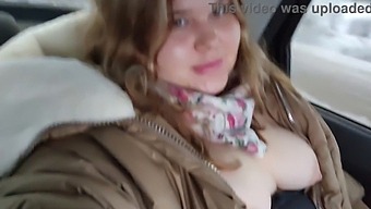 Chubby Babe With Big Tits Gets Naughty In The Backseat