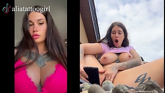 Compilation Of A Tiktok Model'S Exclusive Video Of Public Beach Play With Dildo And Cumming