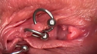 Intense Close-Up Of My Pierced Clit And Vagina, Resulting In Self-Cunnilingus
