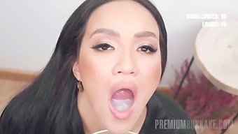 Asia Vargas Chugs Through A Deluge Of Jizz In This Premium Bukkake Video