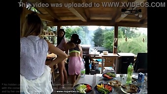 Outdoor Group Sex With Tight Pussy Girls In Skirts