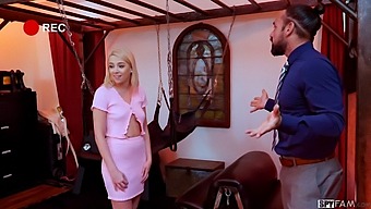 Steal Away And Watch As A Stunning Blonde Stepdaughter Indulges Her Stepdad'S Kinky Desires In A High-Definition Sex Dungeon. Witness Her Expert Oral Skills And Her Insatiable Appetite For Big Cocks, All While She'S Restrained In Bondage. This Is A Must-See For Fans Of Hardcore Fucking And Blowjobs.