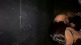 Caught In The Act: Inked Spouse Giving Oral In A Nightclub Restroom