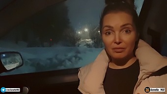 Russian Milf'S Natural Tits Take Center Stage In Car Sex
