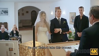 Amazing Bride In Wedding Dress Fucks With Her Lover