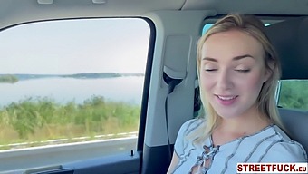 Horny Hitchhiker Oxana Gets A Surprise In A Car Fuck Session