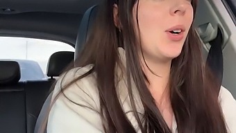 Brunette Solo Female Achieves Orgasm With Toy At Tim Horton'S