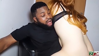 White Pornstar Gets Pounded From Behind By A Massive Black Cock
