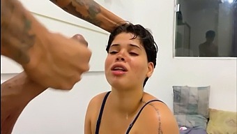 Brazilian Babe Gives Deepthroat Blowjob